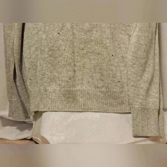 Roz & Ali Womens Gray Stud Embellished Boatneck Sweater Size XL NWT - Picture 6 of 9